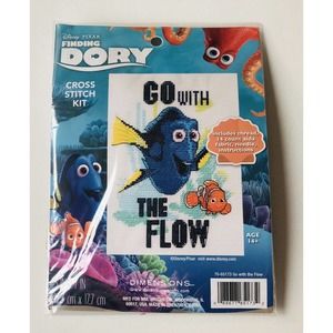 2017 Finding Dory Counted Cross Stitch Kit Go With The Flow Fish Shore House